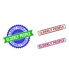 Elderly People Rosette And Rectangle Bicolor