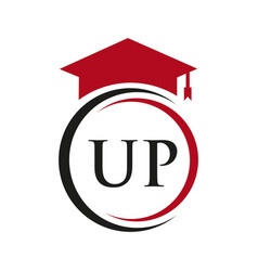 Letter Up Education Logo Concept With Educational