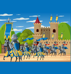 Middle Ages Scene With Medieval Army