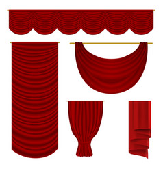 Red Drapery Set