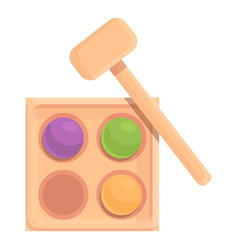 Montessori Ball Mallet Icon Cartoon Wood