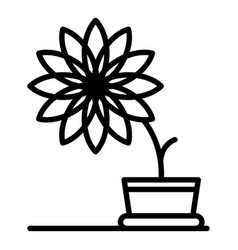 Big Flower Pot Icon Outline Style