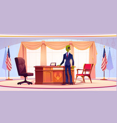 Funny Alien Business Man Or President In Office