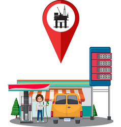 Gas Station With Petrol Pump