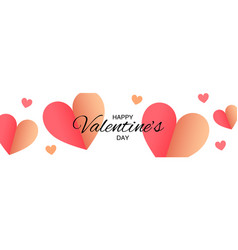 Happy Valentine S Day Banner With Hearts