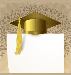 Background With Golden Student Graduate Cap