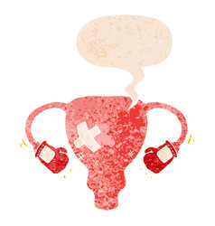 Cartoon Beat Up Uterus With Boxing Gloves