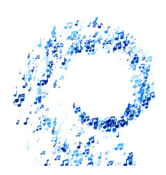 Circular Swirl Of Blue Music Notes