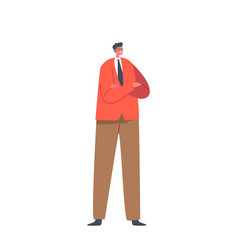 Single Male Character Wear Red Blazer And Trousers