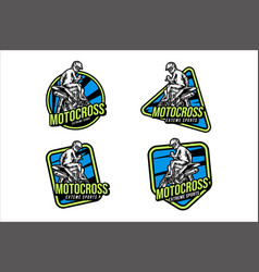 Super Moto Badge Logo Design Set Collection