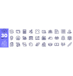 Accounting Card And Realtor Line Icons Pack