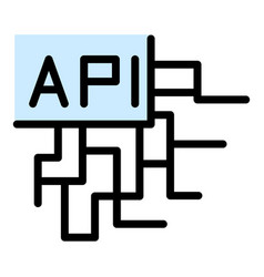 Api Digital Network Icon Flat