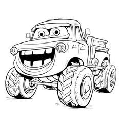 Cartoon Monster Truck For Coloring Book