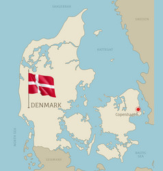 Denmark Highly Detailed Map With Territory Borders