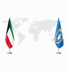 Kuwait And Northern Mariana Islands Flags