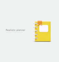 Realistic Planner With Yellow Cover Notebook