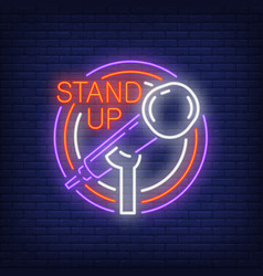 Stand Up Neon Sign With Microphone