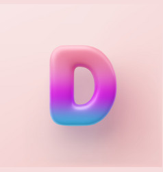 3d Colorful Gradient Letter D On A Light