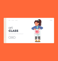 Art Class Landing Page Template Child Holding