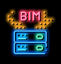 Building Information Modeling Neon Glow Icon