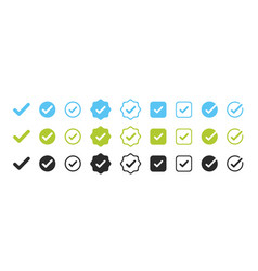 Check Mark And Cross Icon Set Circle Square