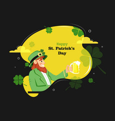 Cheerful Leprechaun Man Holding Beer Mug