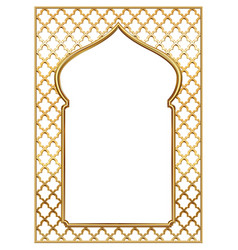 Cover Postcard Golden Oriental Vintage Arch Frame Vector Image