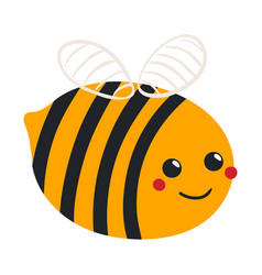 Cute Flying Bee With Kawaii Face