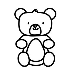 Kids toy teddy bear with bow tie cartoon icon Vector Image