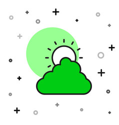 Filled Outline Sun And Cloud Weather Icon Isolated