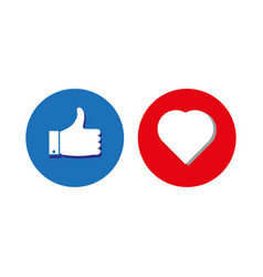 Flat Button With Blue Like Heart New Social Media