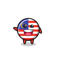 Happy Malaysia Flag Cute Mascot Character