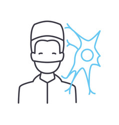 Neurologist Line Icon Outline Symbol