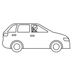 Car Sedan With Woman Driving