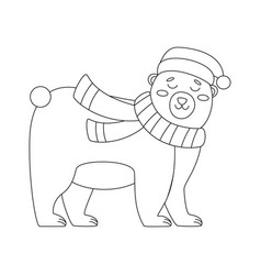 Christmas Bear With A Red Hat And Scarf Winter