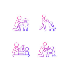 Parental Involvement Gradient Linear Icons Set