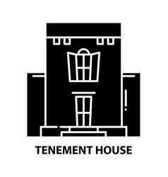 Tenement House Icon Black Sign