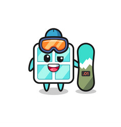 Window Character With Snowboarding Style