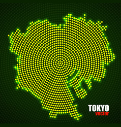 Abstract Map Tokyo Of Glowing Radial Dots