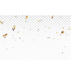 Gold Confetti And Ribbon Banner Isolated