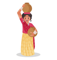 Indian Rajasthani Woman Cartoon