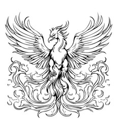 Phoenix Hand Drawn Sketch Mythical Birds