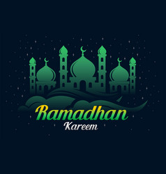 Ramadhan Kareem Arabic Green Banner Design