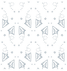 Seamless Pattern With Paper Airplane