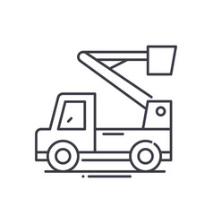 Boom Lift Icon Linear Isolated Thin