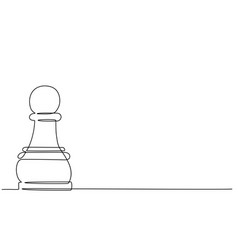 Continuous One Line Drawing Of Chess Piece Pawn