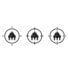 Crowd Or Group Icon In Target Crosshair Focus On