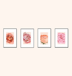 Poster Set With Garden Roses