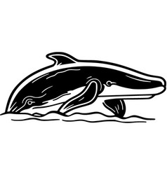 Whale - Black And White Isolated Icon