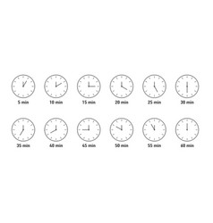 A Set Of Timers Clock Stopwatch Icons Countdown